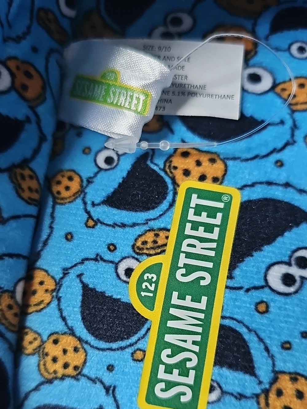 Cookie Monster Blue Sesame Street Cushiony Slide Slippers Men's Size 9/10 NWOT